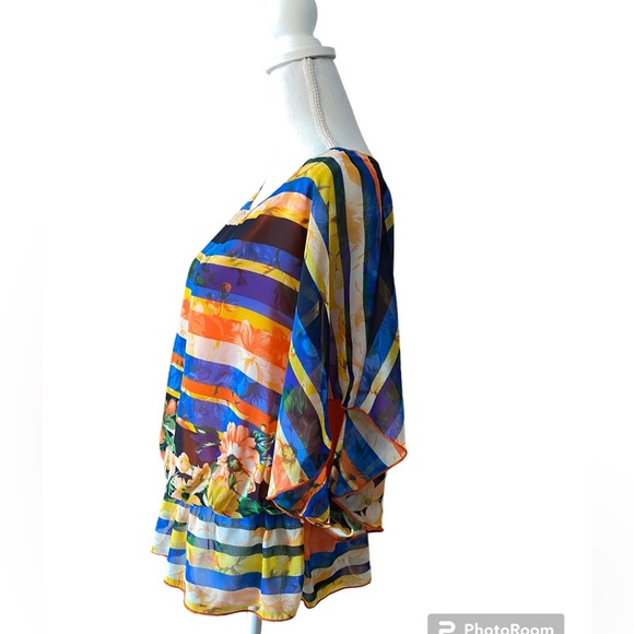 West Kei multicolored blouse, size small, great condition. Lining. - Picture 3 of 12